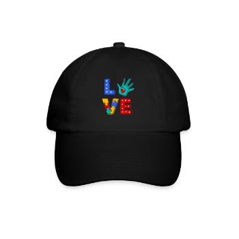 AUTISME ENFANT ASPERGER AUTIST LOVE DICTONS MOTIFS - Casquette classique - noir/noir - Devant