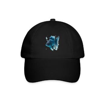 Realistischer Fisch aus Wasser - Baseballkappe - Schwarz/Schwarz - Vorne