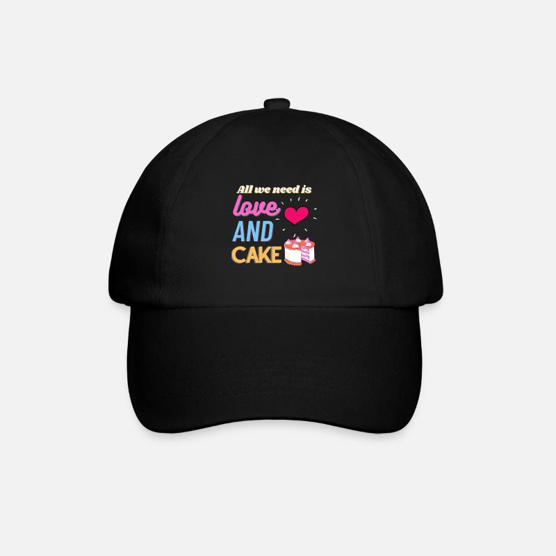 Tout ce dont nous avons besoin, c’est d’amour et de gâteau - Casquette classique - noir/noir