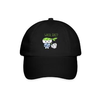 Kawaii Japanese Food Salmon Salmon Sushi Roll - Baseball Cap - black/black - Front
