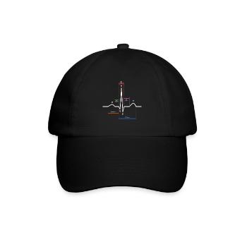 ekg herzschlag - Baseballkappe - Schwarz/Schwarz - Vorne