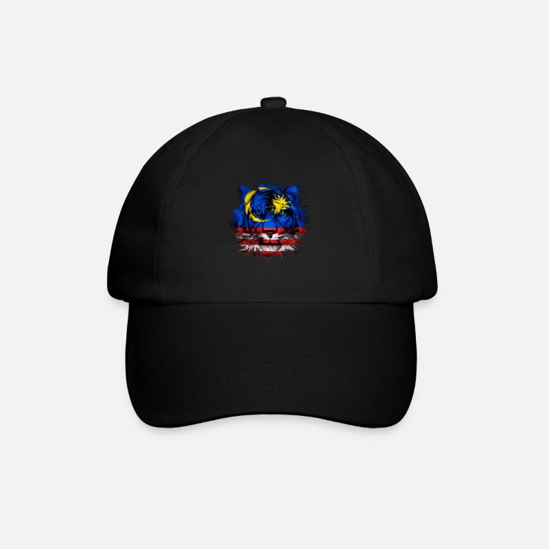 Malaysia - Baseballkappe - Schwarz/Schwarz