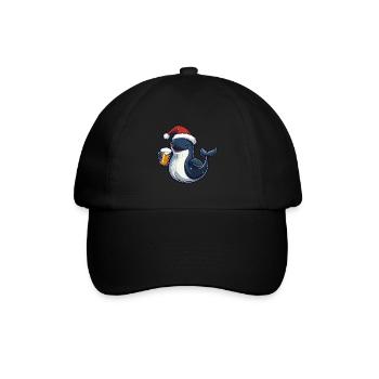 Wal Weihnachten Bier - Baseballkappe - Schwarz/Schwarz - Vorne