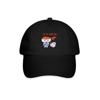 Kawaii Japanese Food Salmon Salmon Sushi Roll - Baseball Cap - black/black - Front