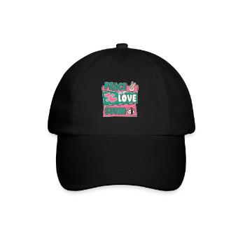 Japanese Food Lover Peace Love Sushi - Baseballkappe - Schwarz/Schwarz - Vorne