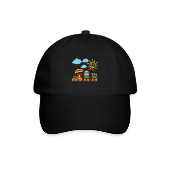 Baby controls railway with Easter egg and sweets - Baseball Cap - black/black - Front