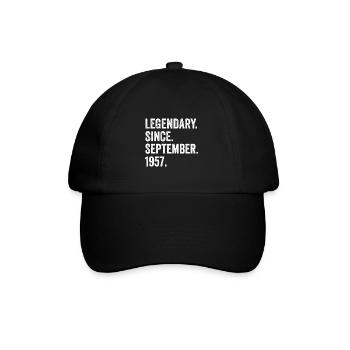 Legendary Since September 1957 65. Geburtstag - Baseballkappe - Schwarz/Schwarz - Vorne