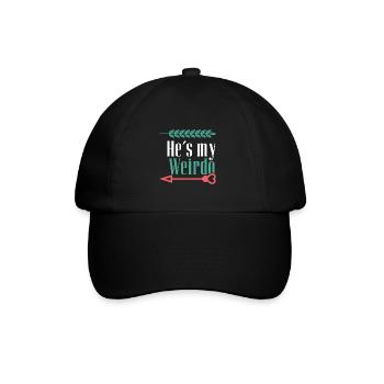 er ist mein verrückter paare - Baseballkappe - Schwarz/Schwarz - Vorne