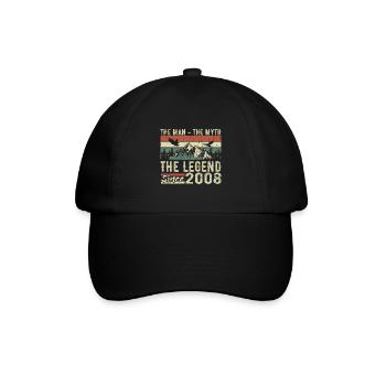 Retro 2008 Vintage - Cadeau D’anniversaire 2008 - Casquette classique - noir/noir - Devant