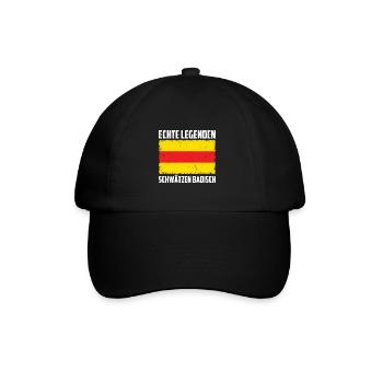 Echte Legenden Schwätzen Badisch - Geschenkideen - Baseballkappe - Schwarz/Schwarz - Vorne