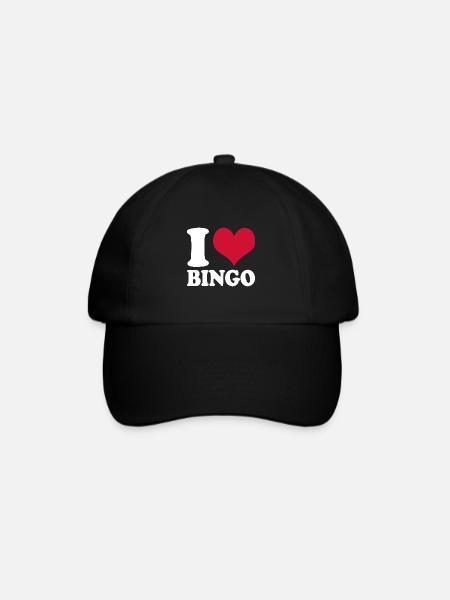 Bingospiel Bingospieler I Love Bingo - Baseballkappe - Schwarz/Schwarz