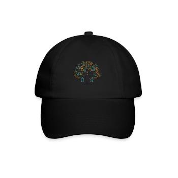 Butterfly Tree Colorful Butterflies Flies - Baseball Cap - black/black - Front