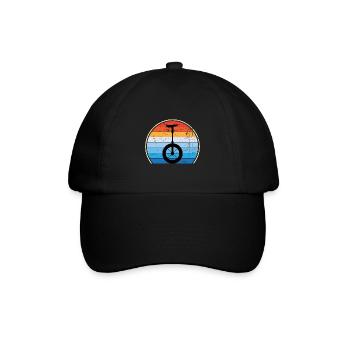 Einrad Retro Einradfahren Zirkus - Baseballkappe - Schwarz/Schwarz - Vorne