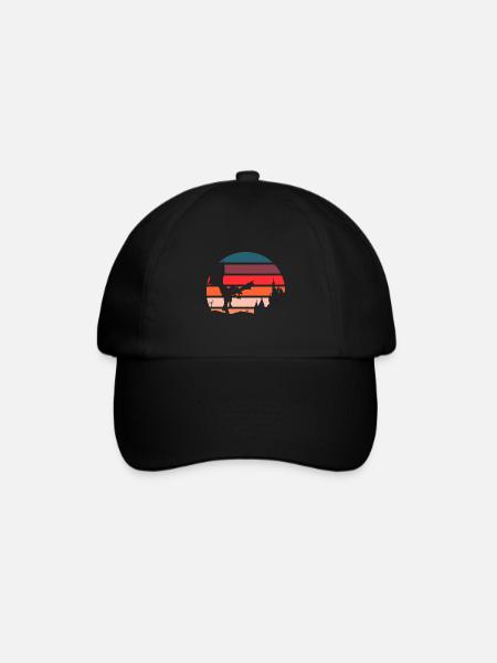 Retro Drache - Fantasy 80er 90er Vintage Design - Baseballkappe - Schwarz/Schwarz