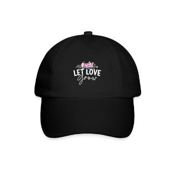 Let love grow plants flowers nature garden - Baseball Cap - black/black - Front