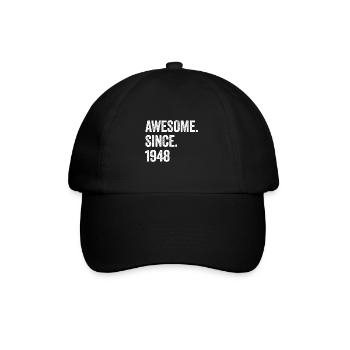 76 Years Old Awesome Since 1948 76th Birthday - Baseball Cap - black/black - Front
