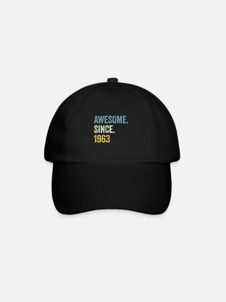 61 Years Old Awesome Since 1963 61st Birthday - Baseball Cap - black/black