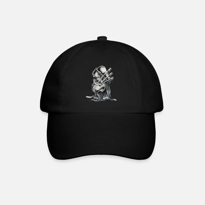Dudelsackgnom - Baseballkappe - Schwarz/Schwarz