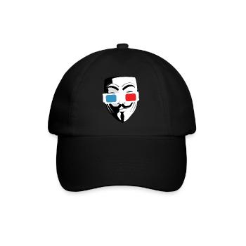 3D-Kino Brille Maske - Baseballkappe - Schwarz/Schwarz - Vorne