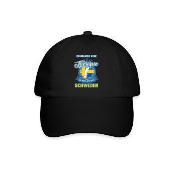 Therapie Schweden - Baseballkappe - Schwarz/Schwarz - Vorne