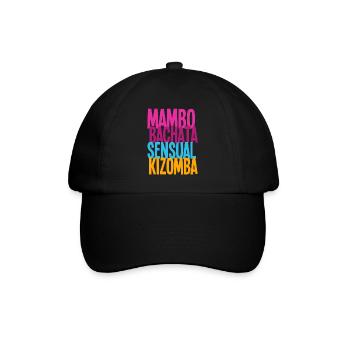 Mambo Bachata Sensual Kizomba - Dance Shirts - Baseballkappe - Schwarz/Schwarz - Vorne