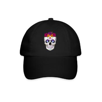 Women sugar skull Cinco de Mayo Sugar Skull - Baseballkappe - Schwarz/Schwarz - Vorne
