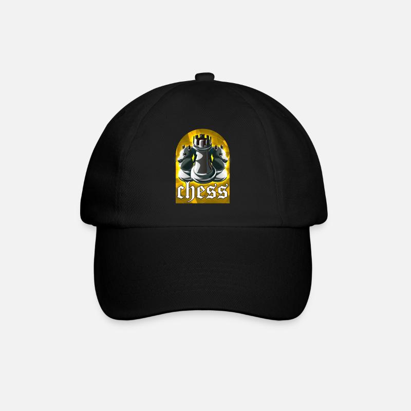 Schach - Baseballkappe - Schwarz/Schwarz