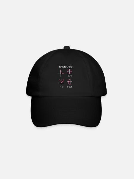 All You Need Is Love Mathe Nerd Lehrer Geschenk - Baseballkappe - Schwarz/Schwarz