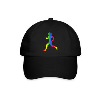 Bunter Läuferin Regenbogen - Baseballkappe - Schwarz/Schwarz - Vorne