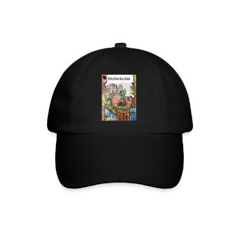 EG Wolfenbüttel I Stadt I Aquarell Gerecke - Baseballkappe - Schwarz/Schwarz - Vorne