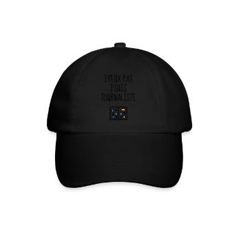 Journalist / Journalismus / Zeitung / Reporter - Baseballkappe - Schwarz/Schwarz - Vorne
