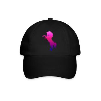 rising horse pink - horses gift - Baseball Cap - black/black - Front