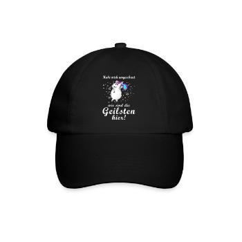 Einhorn die geilsten hier cooler Spruch Geschenk - Baseballkappe - Schwarz/Schwarz - Vorne