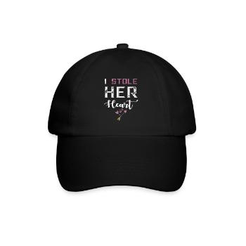 I Stole Her Heart Couple Tshirt - Baseball Cap - black/black - Front