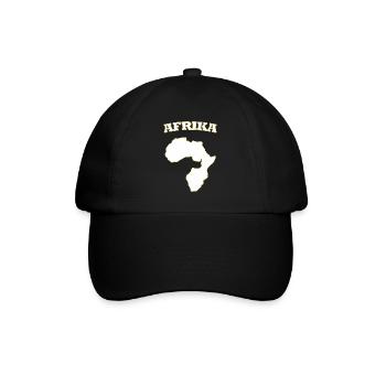 Afrika Silhouette mit Goldrand Afrika Africa  - Baseballkappe - Schwarz/Schwarz - Vorne