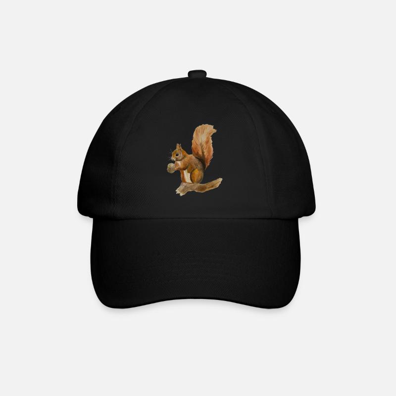 squirrel - Baseball Cap - black/black
