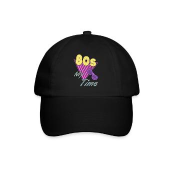 80er Jahre 80s 1980er Geschenk Retro Nostalgie - Baseballkappe - Schwarz/Schwarz - Vorne