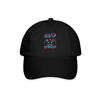 9. Geburtstag Level 9 Complete Retro Jungen Gamer - Baseballkappe - Schwarz/Schwarz - Vorne