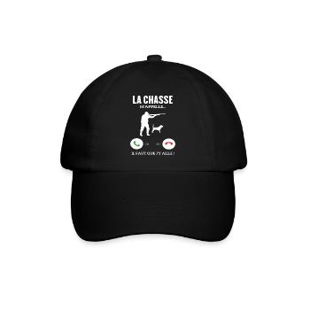 La Chasse M'appelle Il Faut Que J'y Aille - Casquette classique - noir/noir - Devant