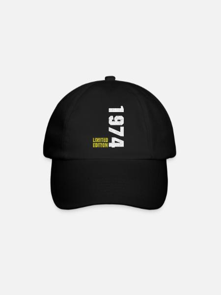 Geburtstag 1974 Geboren Limitierte Edition Design - Baseballkappe - Schwarz/Schwarz