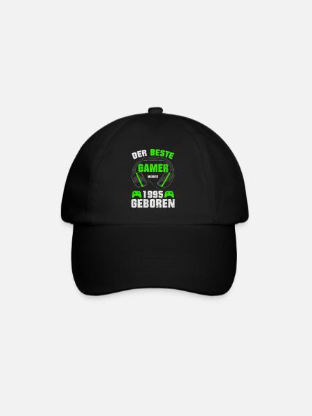Gamer Geschenk Gaming Geburtstag 1995 Geboren - Baseballkappe - Schwarz/Schwarz