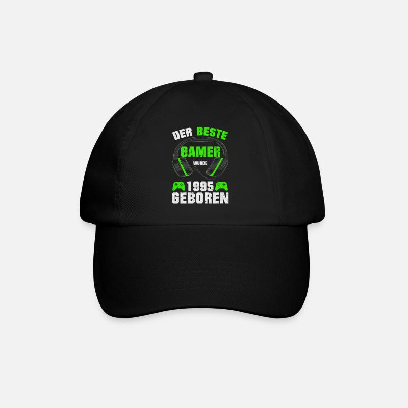 Gamer Geschenk Gaming Geburtstag 1995 Geboren - Baseballkappe - Schwarz/Schwarz