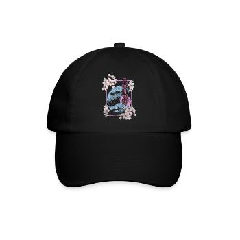 Cherry Blossom Asia Blossom Colorful - Baseball Cap - black/black - Front