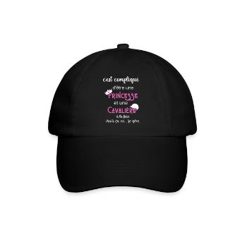 c'est compliqué princesse et cavalière humour - Casquette classique - noir/noir - Devant
