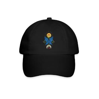 Papillon bleu | Soleil et Lune | Nature - Casquette classique - noir/noir - Devant
