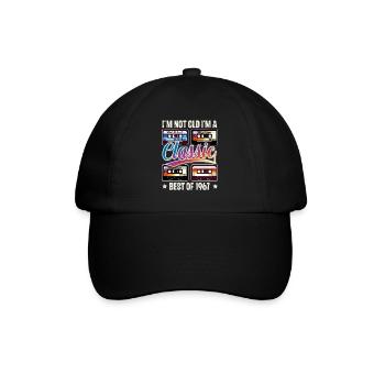 1967 Year of birth Birthday Cassette Vintage - Baseball Cap - black/black - Front