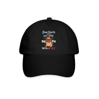 Love Starts With A Wet Nose Ends With A Tail Dog - Baseball Cap - black/black - Front