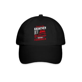 Vergiss Krönchen Prinzessin Feuerwehrhelm Geschenk - Baseballkappe - Schwarz/Schwarz - Vorne