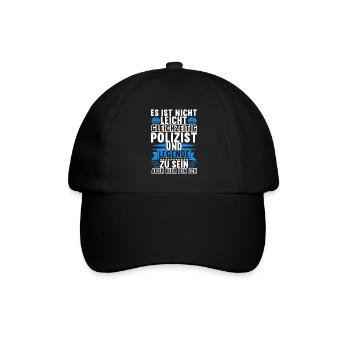 Polizei Polizist - Baseballkappe - Schwarz/Schwarz - Vorne