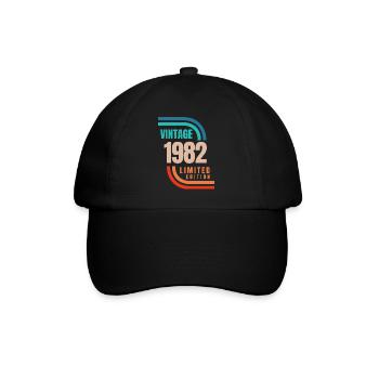 Jahrgang 1982 limitierte Auflage - Baseballkappe - Schwarz/Schwarz - Vorne